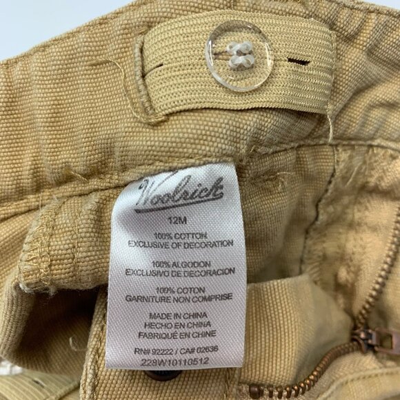 Woolrich Carpenter Pants Baby Size 12M Adjustable Waist Pockets Cotton Beige - Picture 7 of 8